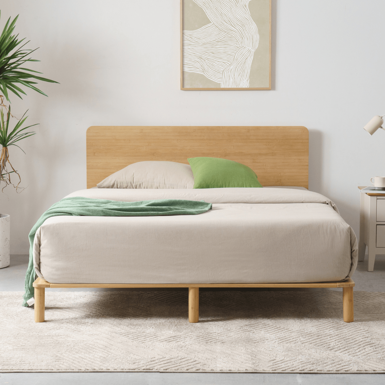 Bamboo Deluxe Bed Frame | Sustainably Sourced Wood | Zinus NZ