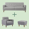 Adair Sofa Bundle (Sofa + Armchair + Ottoman) - Zinus NZ