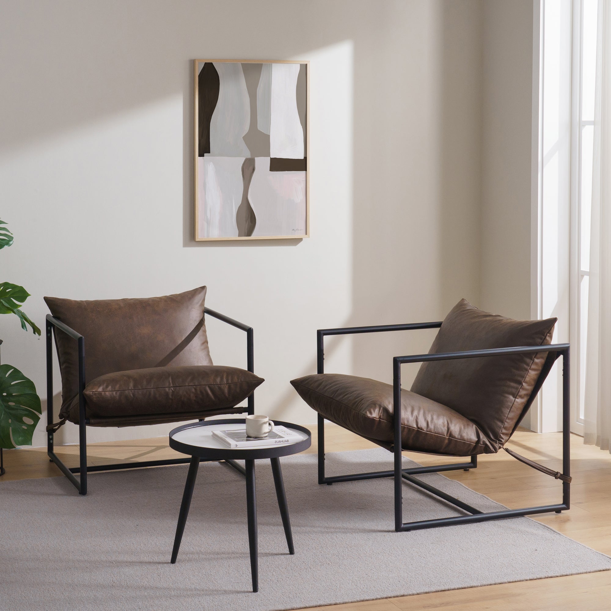 Aidan Faux Leather Sling Chair - Zinus NZ