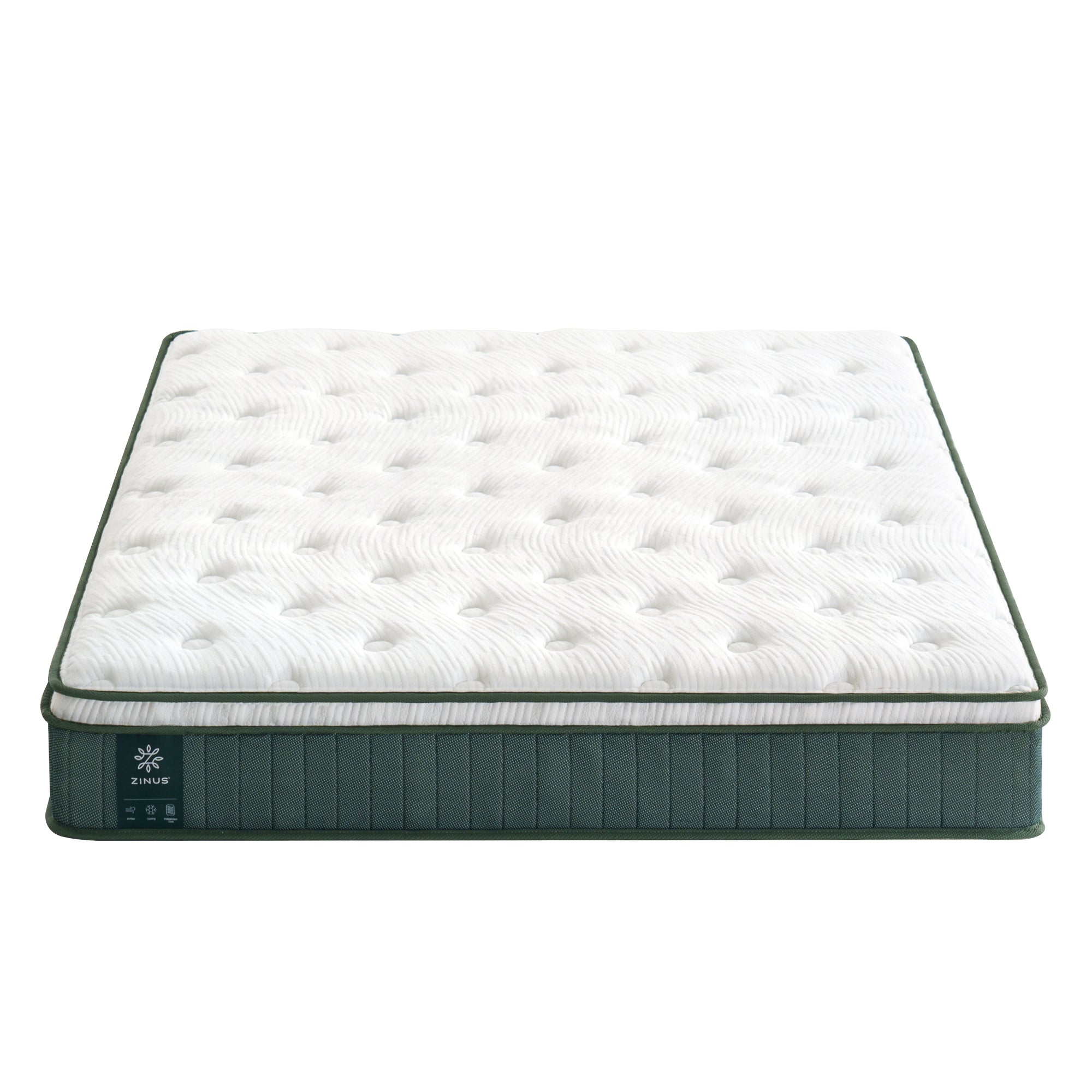 Cambril Upholstered Bed Frame and Chiro Support Mattress Bundle - Zinus NZ