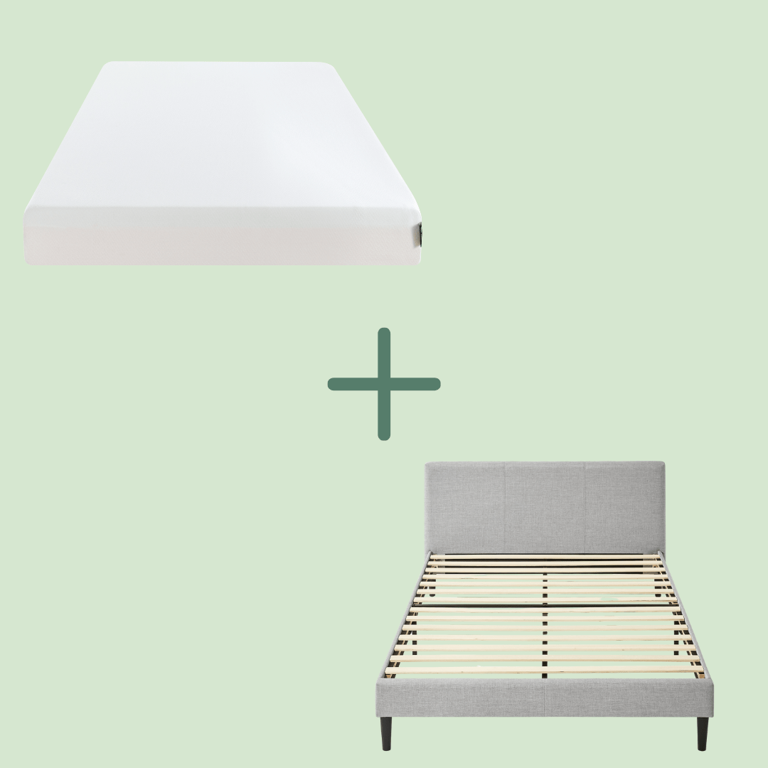 Classic Memory Foam Mattress and Liam Upholstered bed Frame - Zinus NZ
