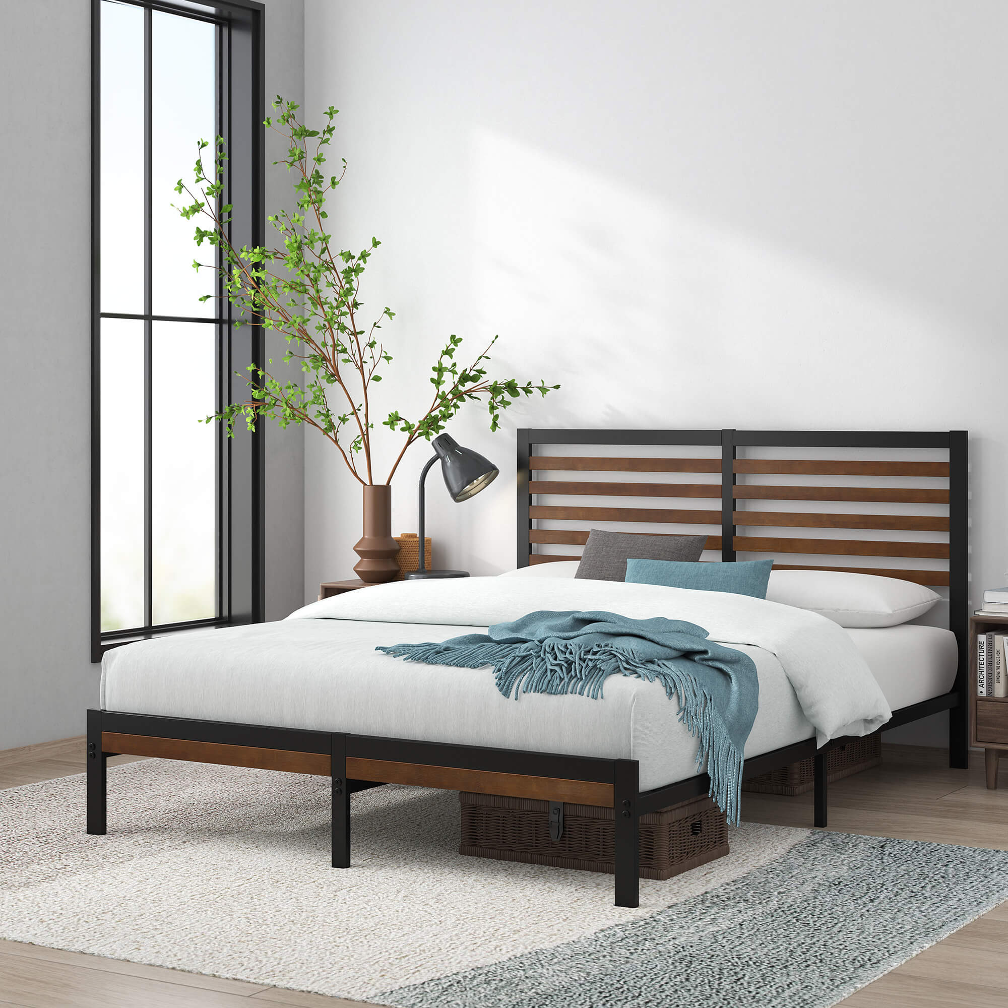 Kai Bamboo and Metal Bed Frame - Zinus NZ